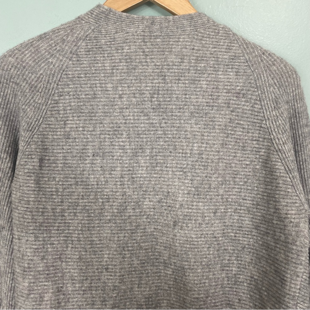 Vince Drape Front Wool Cashmere Cardigan Open Front‎ Gray Women Small Ribbed - Picture 7 of 11